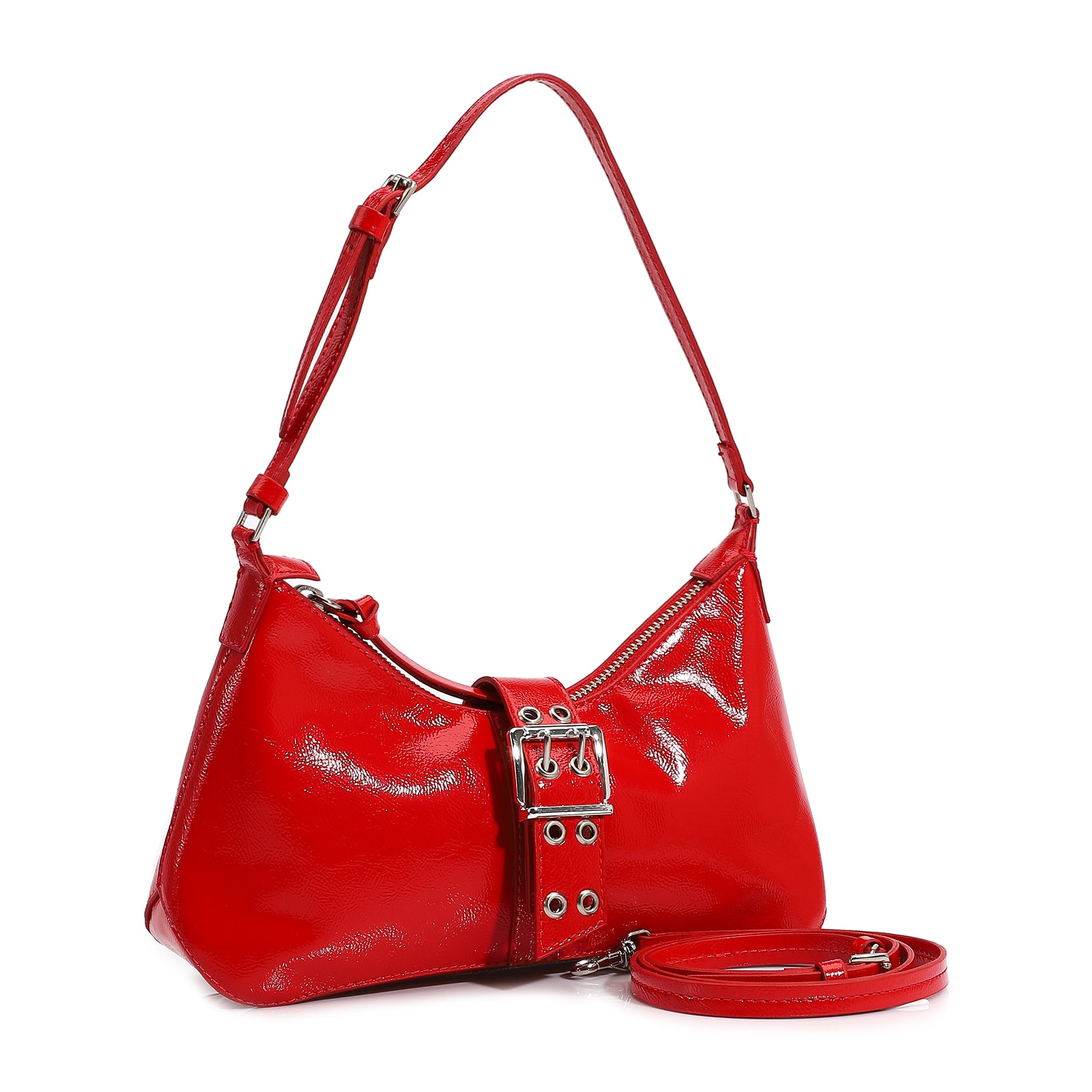 Bolsa De Ombro Verniz Vermelho