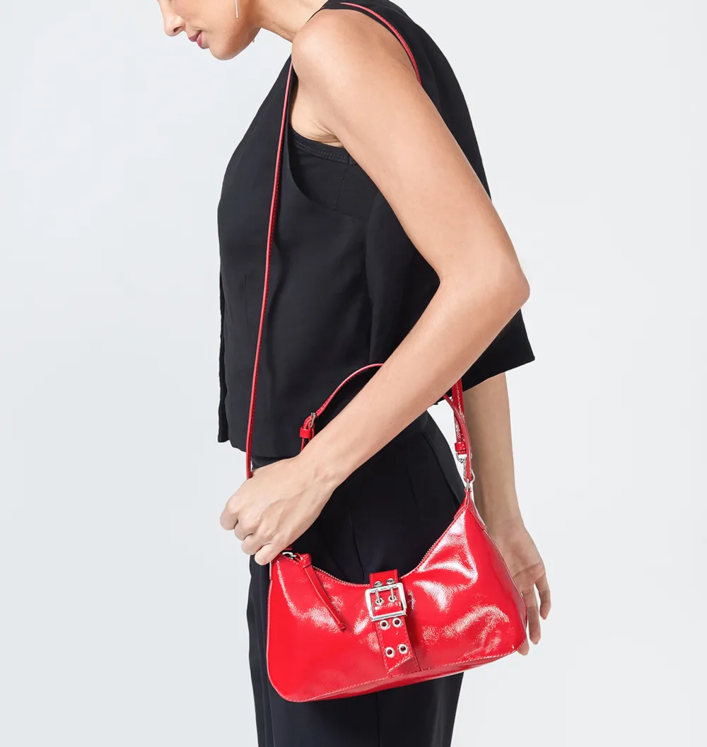 Bolsa De Ombro Verniz Vermelho - imagem 9