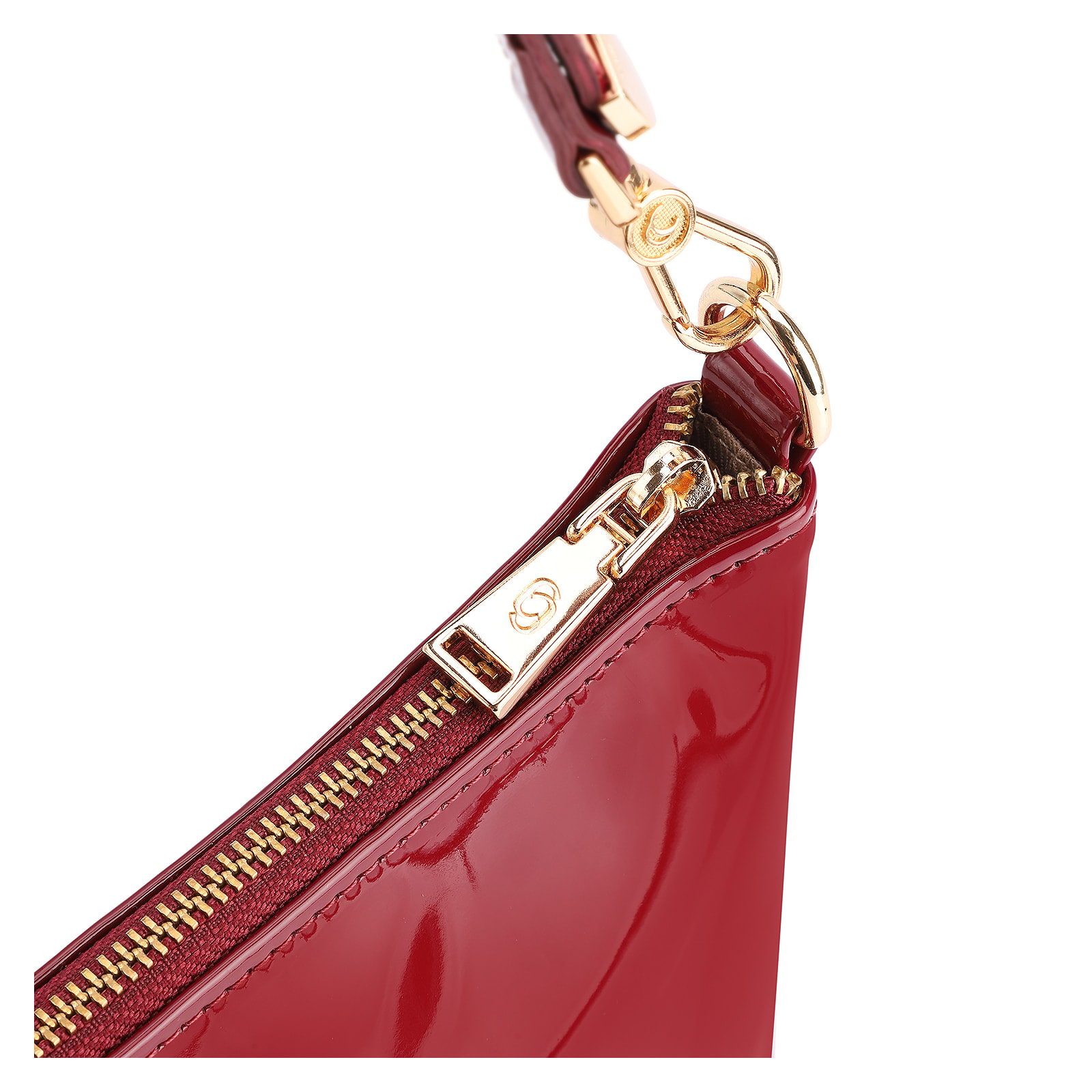 Bolsa De Ombro Verniz Vermelho Cereja