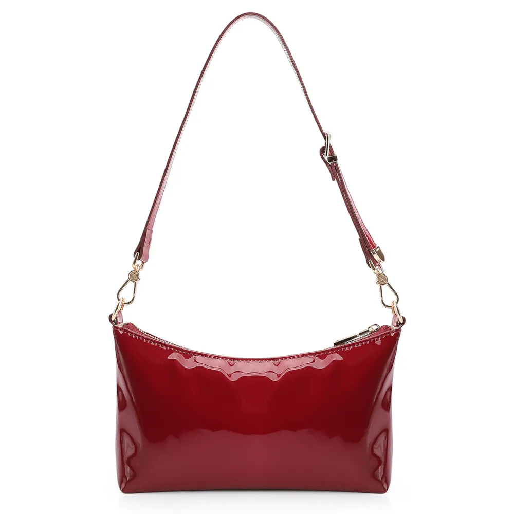 Bolsa De Ombro Verniz Vermelho Cereja - imagem 3