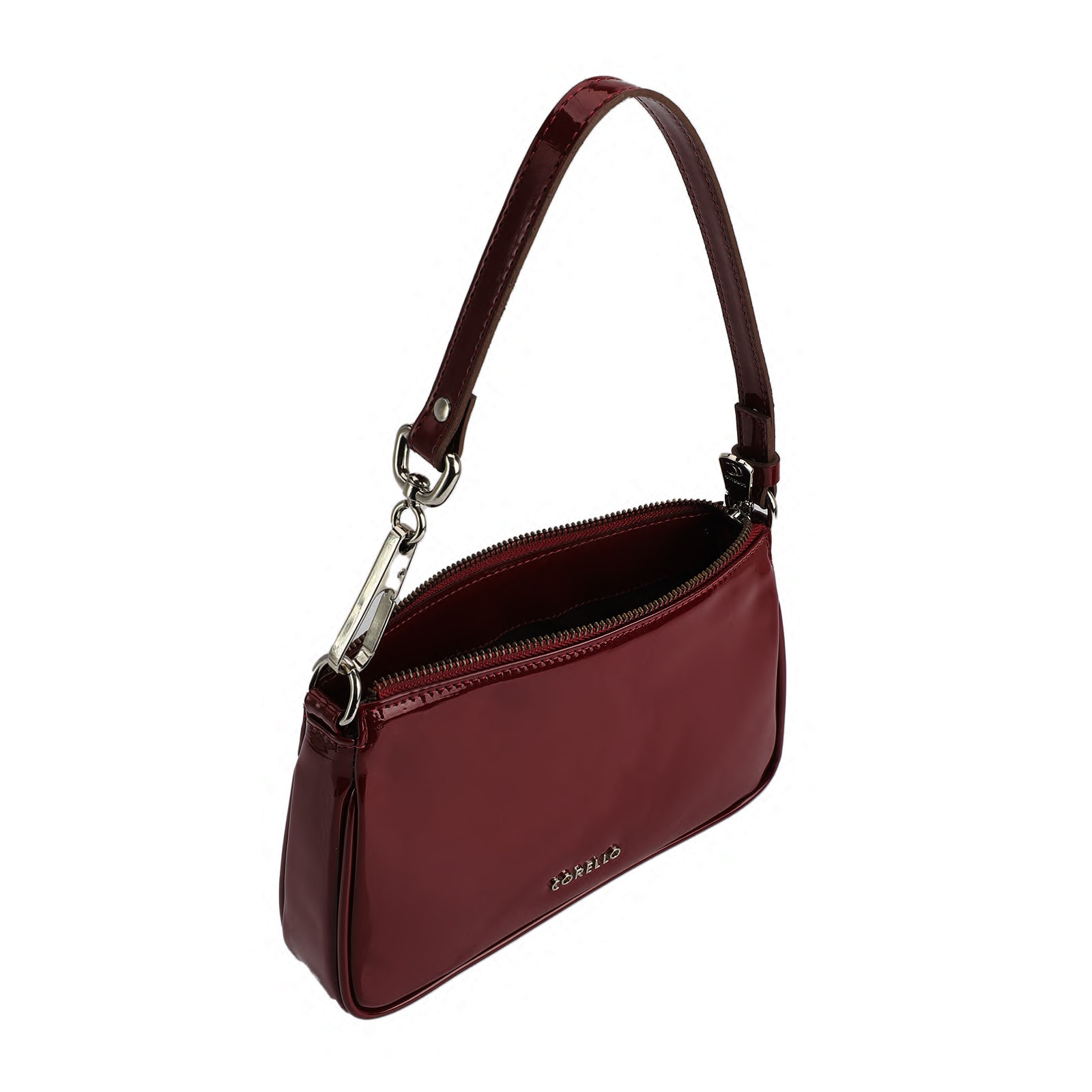 Bolsa De Ombro Verniz Vinho