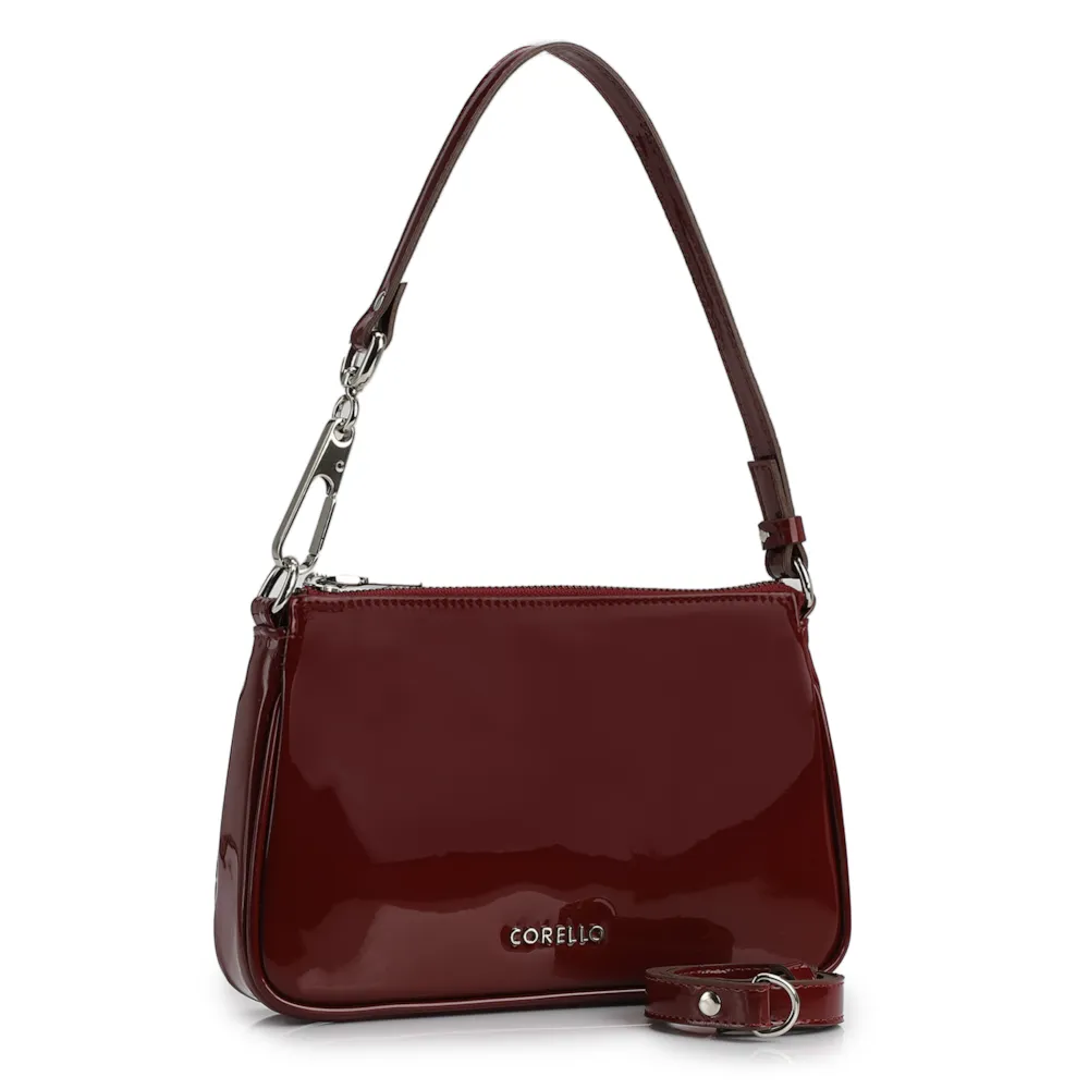Bolsa De Ombro Verniz Vinho - imagem 2