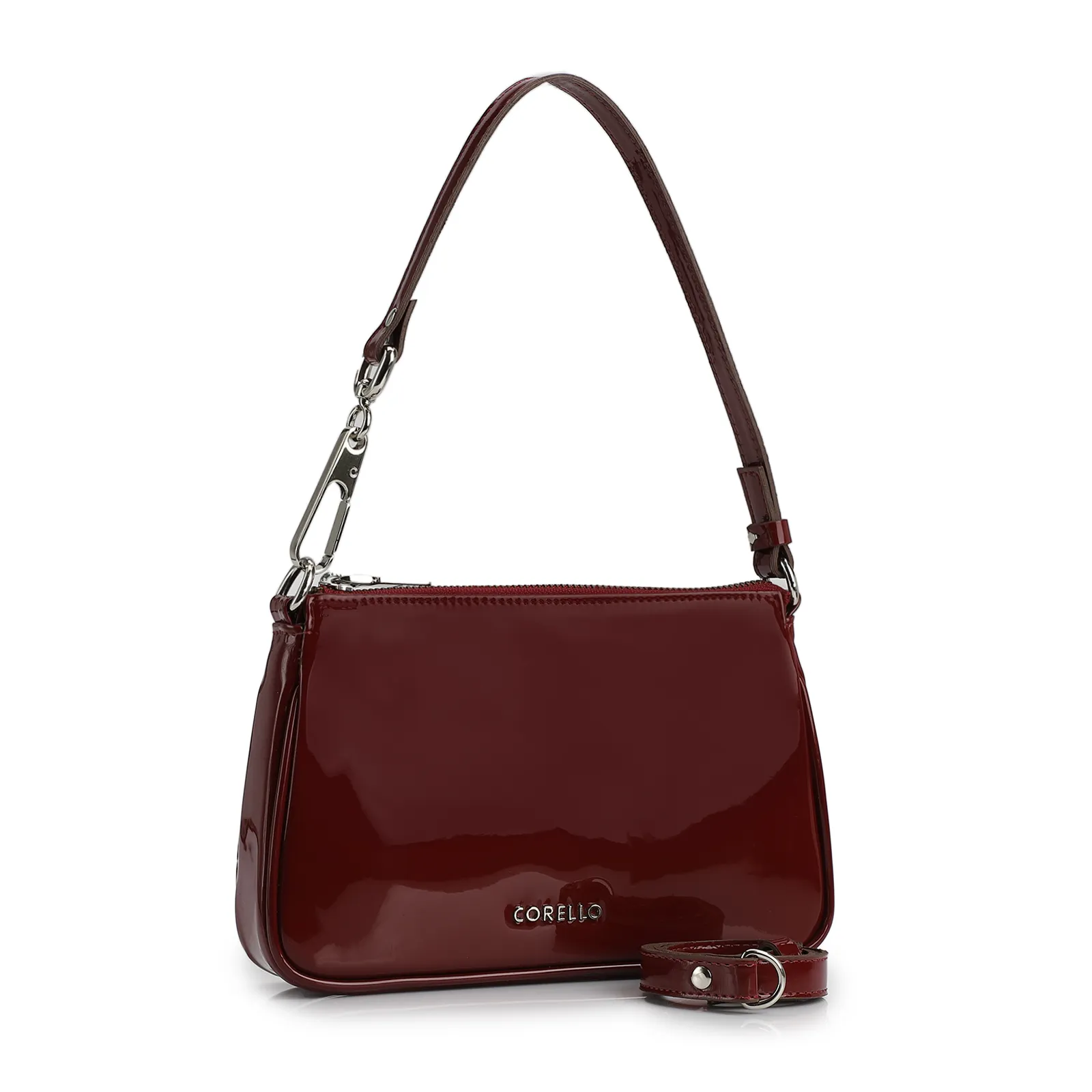 Bolsa De Ombro Verniz Vinho