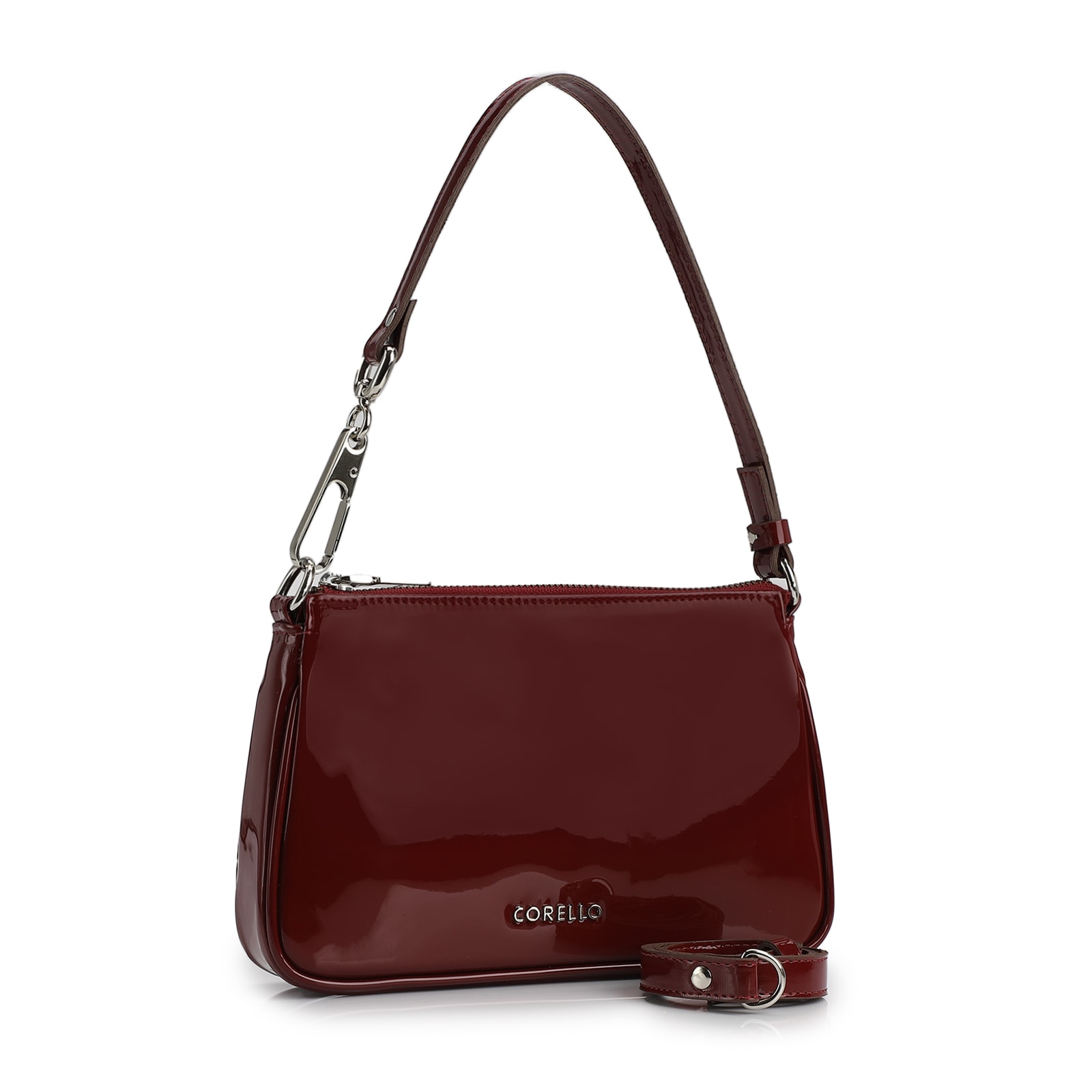 Bolsa De Ombro Verniz Vinho