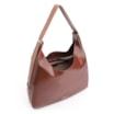 Bolsa Hobo Alça Tramada Couro Marrom - imagem 5