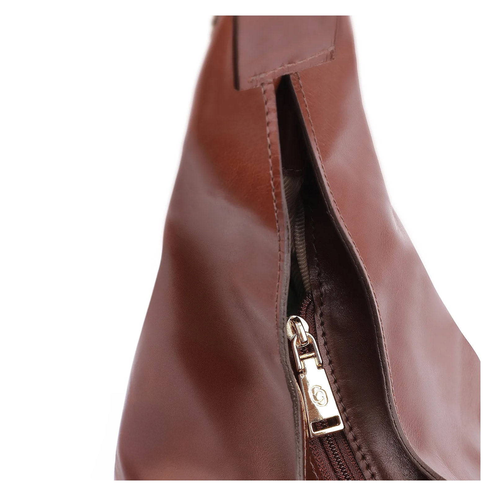 Bolsa Hobo Alça Tramada Couro Marrom