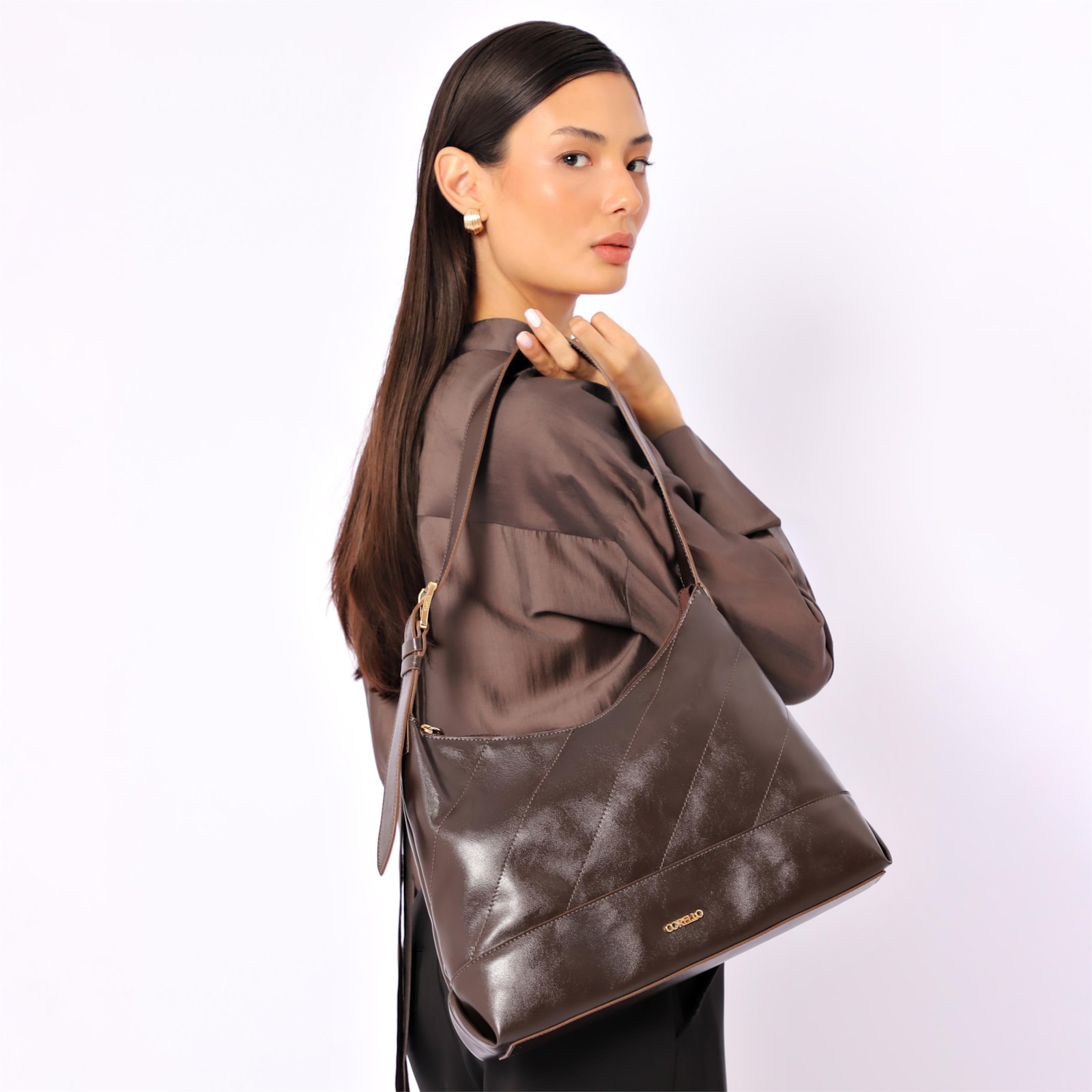 Bolsa Hobo Alt Marrom Escuro