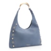 Bolsa Hobo Aplicações Couro Camurça/Couro Azul - imagem 3