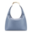 Bolsa Hobo Aplicações Couro Camurça/Couro Azul - imagem 4