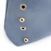 Bolsa Hobo Aplicações Couro Camurça/Couro Azul - imagem 9