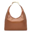 Bolsa Hobo Aplicações Couro Camurça/Couro Marrom - imagem 4