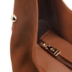 Bolsa Hobo Aplicações Couro Camurça/Couro Marrom - imagem 6