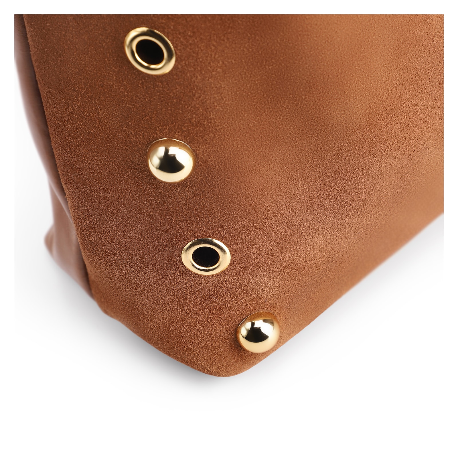 Bolsa Hobo Aplicações Couro Camurça/Couro Marrom