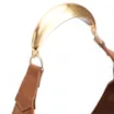 Bolsa Hobo Aplicações Couro Camurça/Couro Marrom - imagem 9