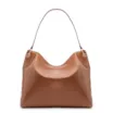 Bolsa Hobo Argola Couro Camurça/Couro Marrom - imagem 4