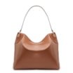 Bolsa Hobo Argola Couro Camurça/Couro Marrom - imagem 4