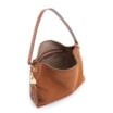 Bolsa Hobo Argola Couro Camurça/Couro Marrom - imagem 5