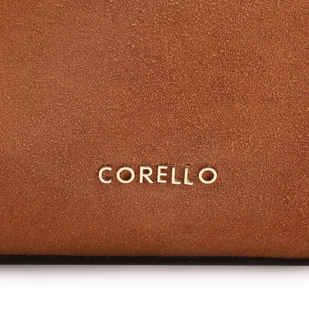 Bolsa Hobo Argola Couro Camurça/Couro Marrom - imagem 6