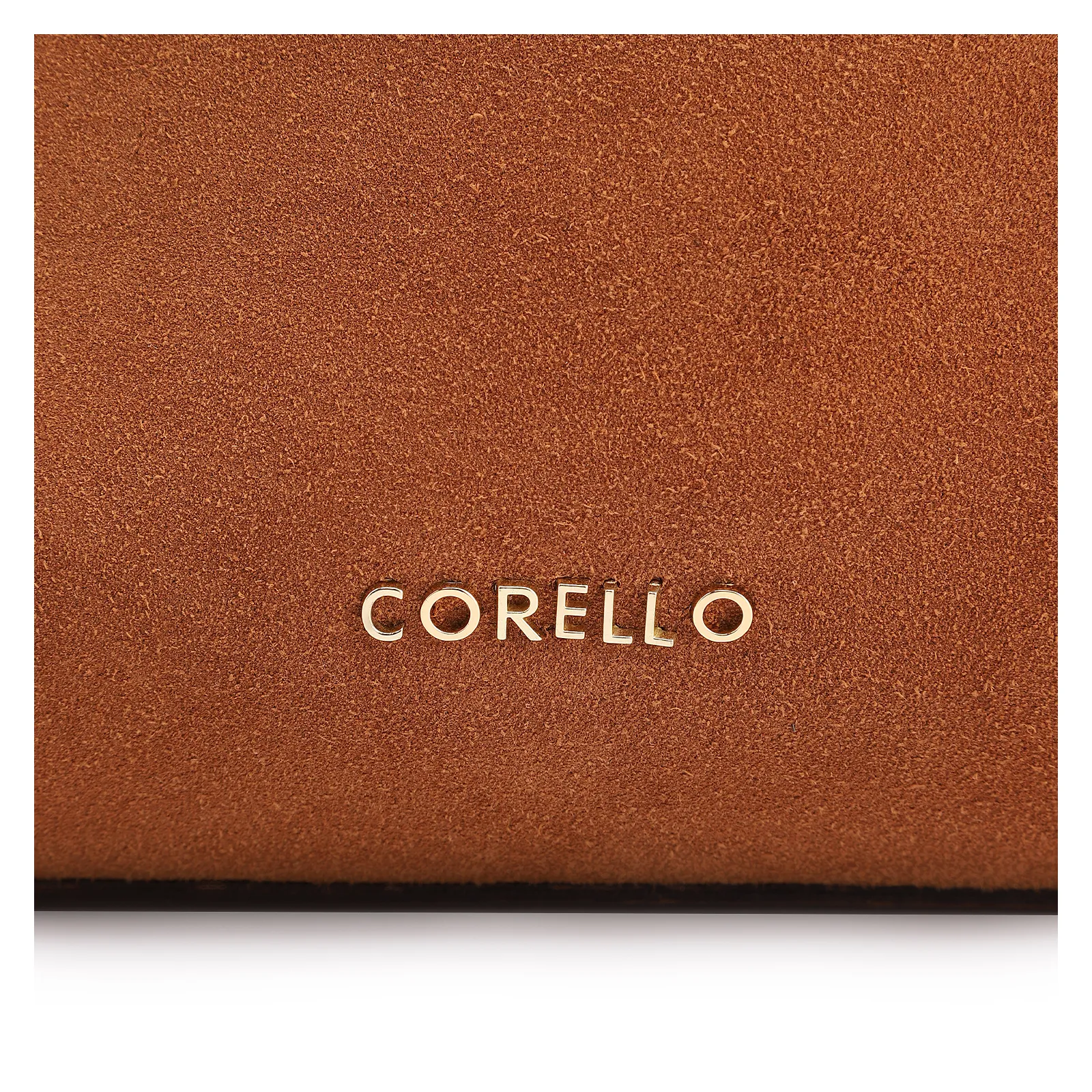 Bolsa Hobo Argola Couro Camurça/Couro Marrom
