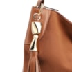 Bolsa Hobo Argola Couro Camurça/Couro Marrom - imagem 7