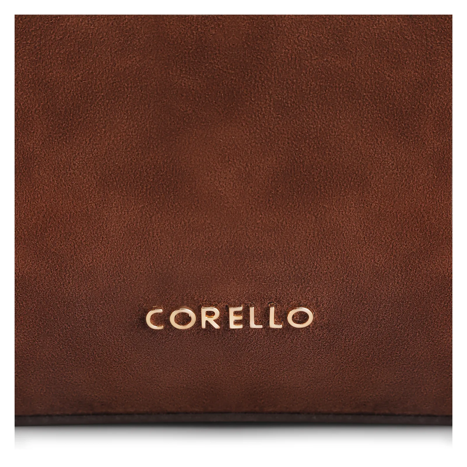 Bolsa Hobo Argola Couro Camurça/Couro Marrom Escuro
