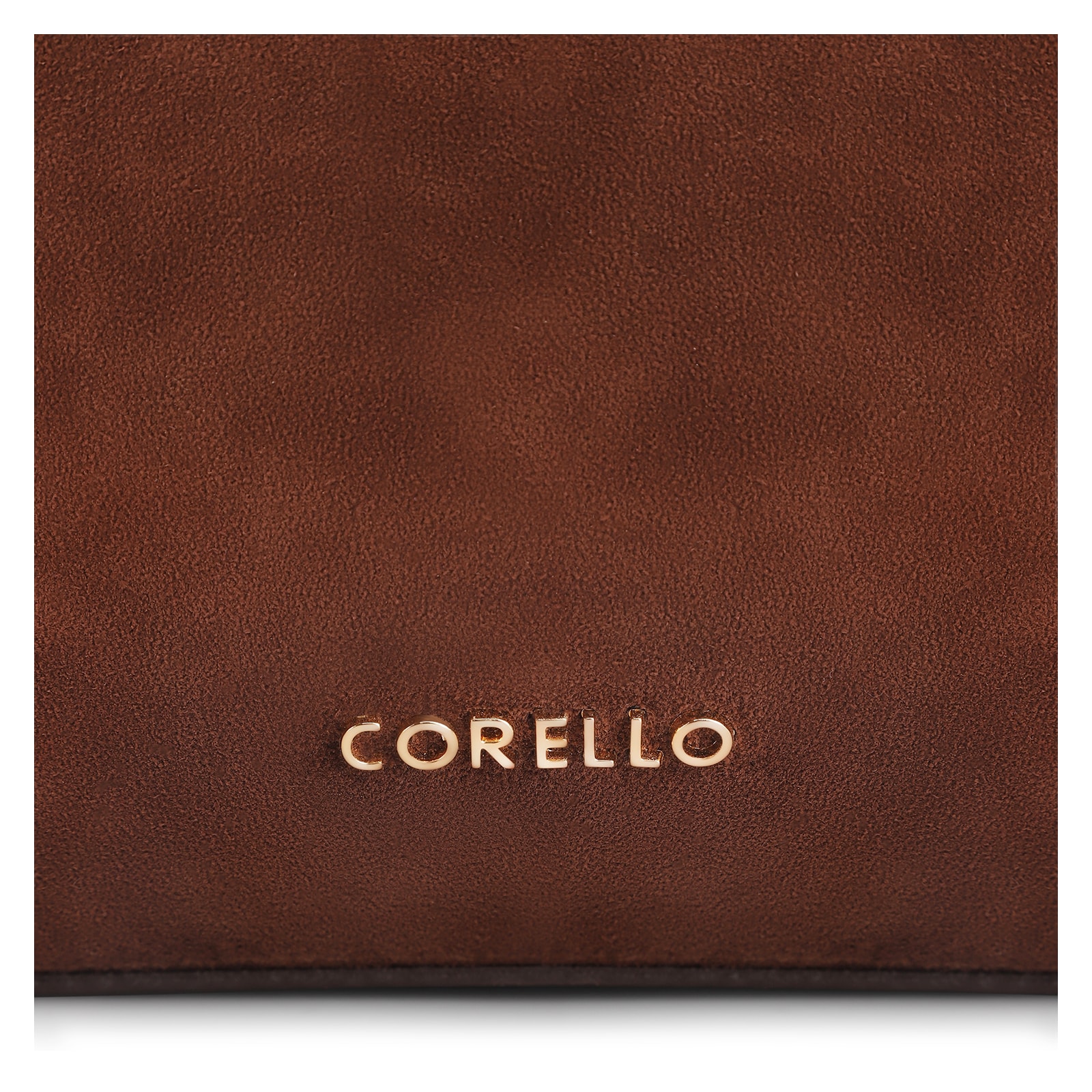 Bolsa Hobo Argola Couro Camurça/Couro Marrom Escuro