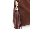 Bolsa Hobo Argola Couro Camurça/Couro Marrom Escuro - imagem 7