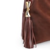 Bolsa Hobo Argola Couro Camurça/Couro Marrom Escuro - imagem 7