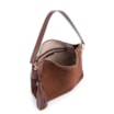 Bolsa Hobo Argola Couro Camurça/Couro Marrom Escuro - imagem 4