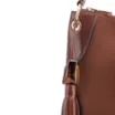 Bolsa Hobo Argola Couro Camurça/Couro Marrom Escuro - imagem 5
