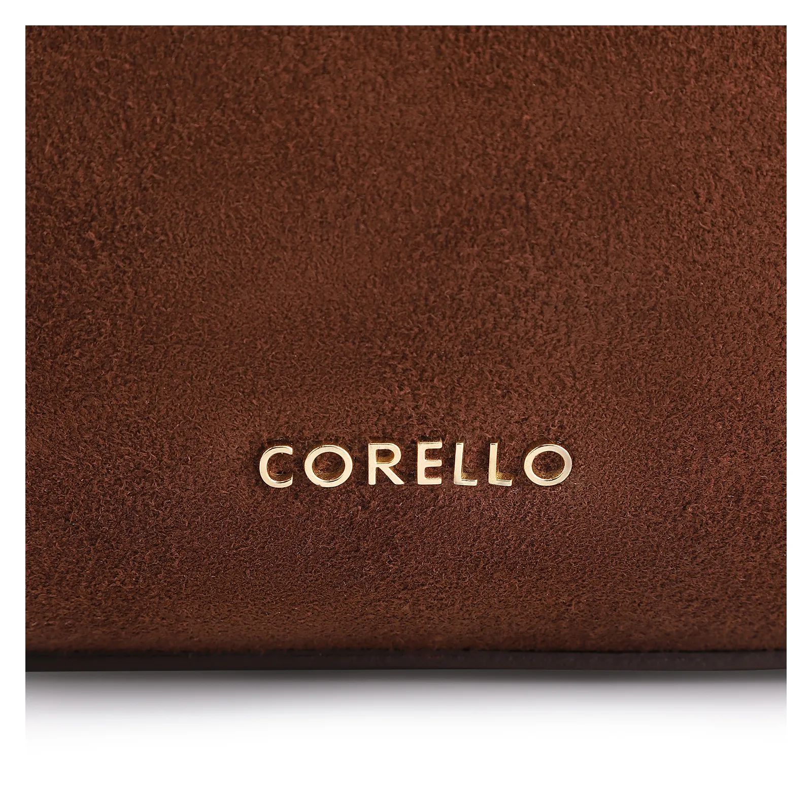 Bolsa Hobo Argola Couro Camurça/Couro Marrom Escuro