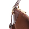 Bolsa Hobo Argola Couro Camurça/Couro Marrom Escuro - imagem 7