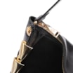 Bolsa Hobo Argola Couro Camurça/Couro Preto - imagem 5