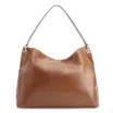 Bolsa Hobo Argola Couro Camurça Marrom/Couro Marrom - imagem 3