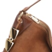 Bolsa Hobo Argola Couro Camurça Marrom/Couro Marrom - imagem 5