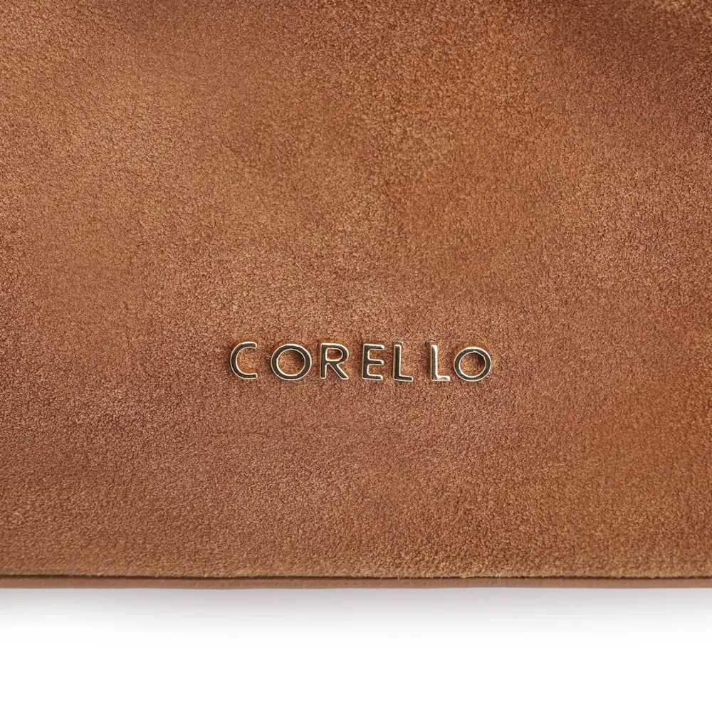 Bolsa Hobo Argola Couro Camurça Marrom/Couro Marrom - imagem 6