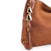 Bolsa Hobo Argola Couro Camurça Marrom/Couro Marrom - imagem 7