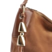 Bolsa Hobo Argola Couro Camurça Marrom/Couro Marrom - imagem 8
