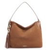 Bolsa Hobo Argola Couro Camurça Marrom/Couro Marrom - imagem 1