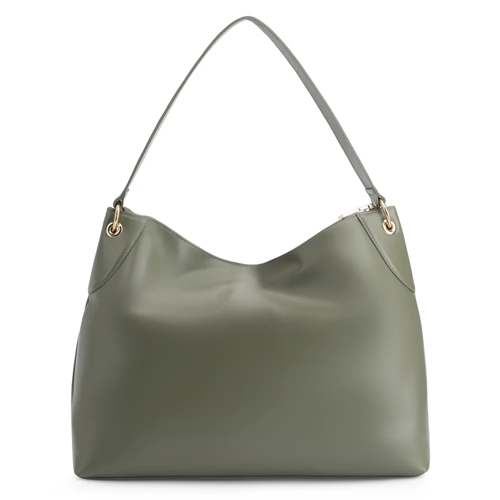 Bolsa Hobo Argola Couro Camurça Verde/Couro Verde - imagem 3