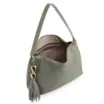 Bolsa Hobo Argola Couro Camurça Verde/Couro Verde - imagem 4