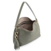 Bolsa Hobo Argola Couro Camurça Verde/Couro Verde - imagem 4