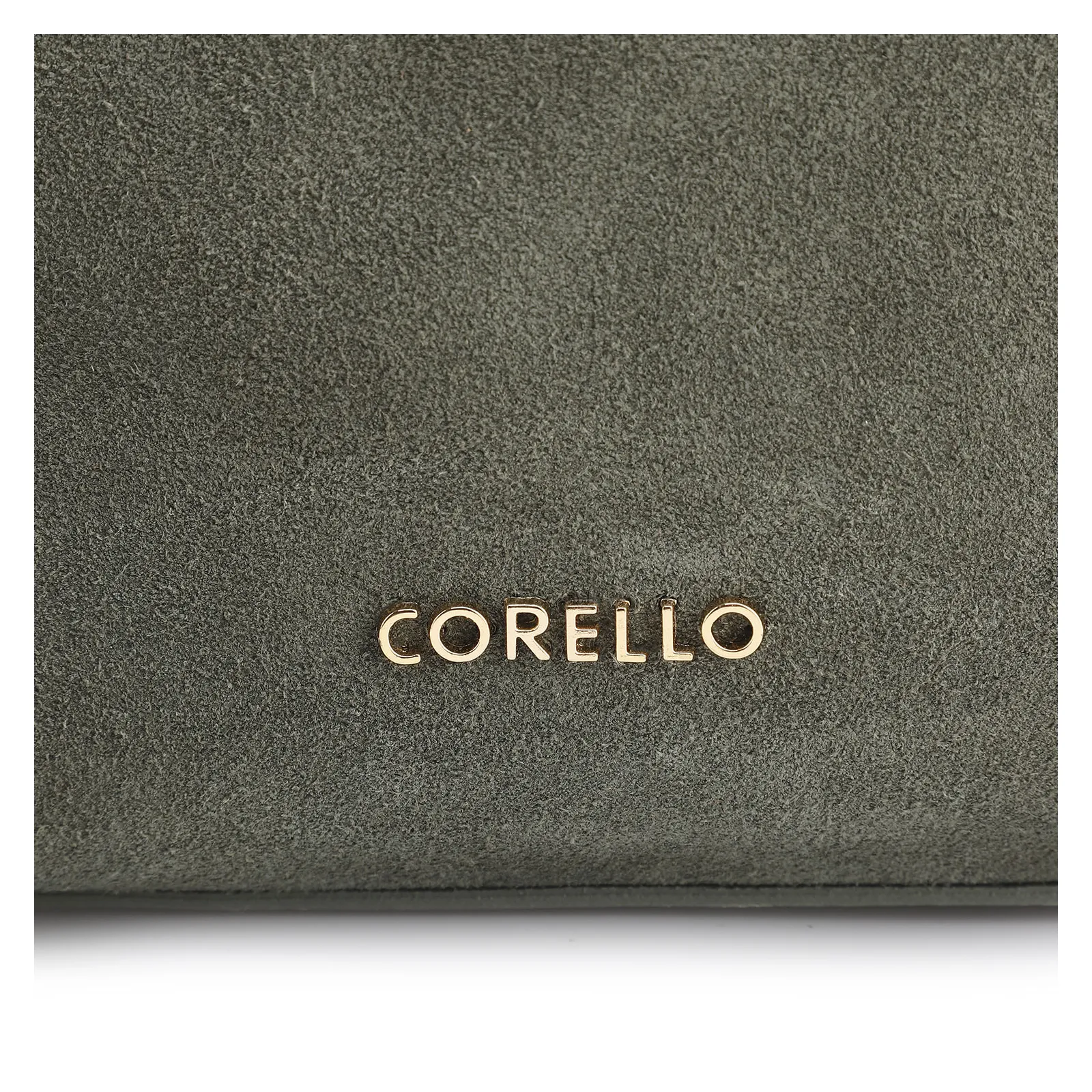 Bolsa Hobo Argola Couro Camurça Verde/Couro Verde