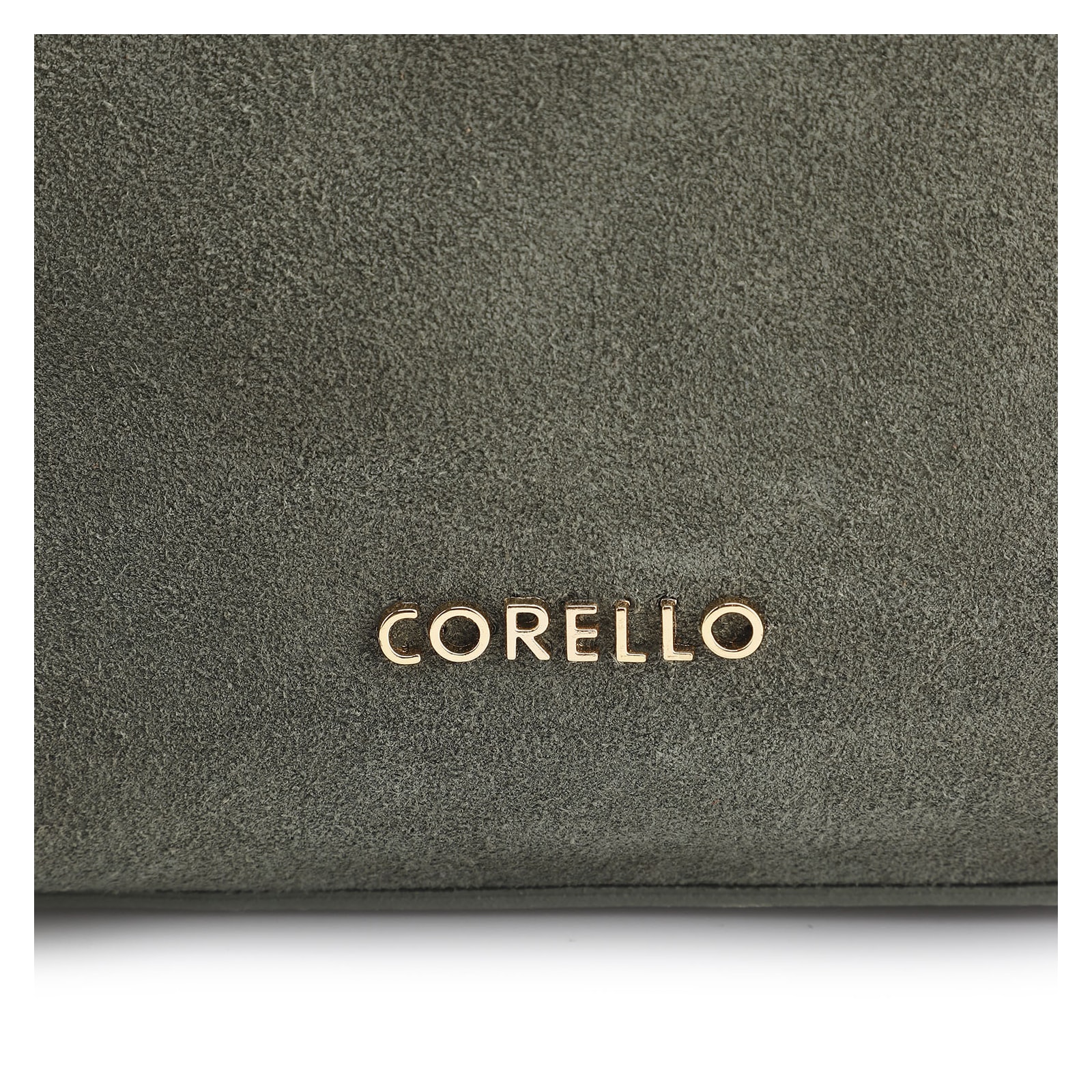 Bolsa Hobo Argola Couro Camurça Verde/Couro Verde