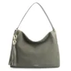 Bolsa Hobo Argola Couro Camurça Verde/Couro Verde - imagem 1