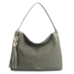 Bolsa Hobo Argola Couro Camurça Verde/Couro Verde - imagem 1