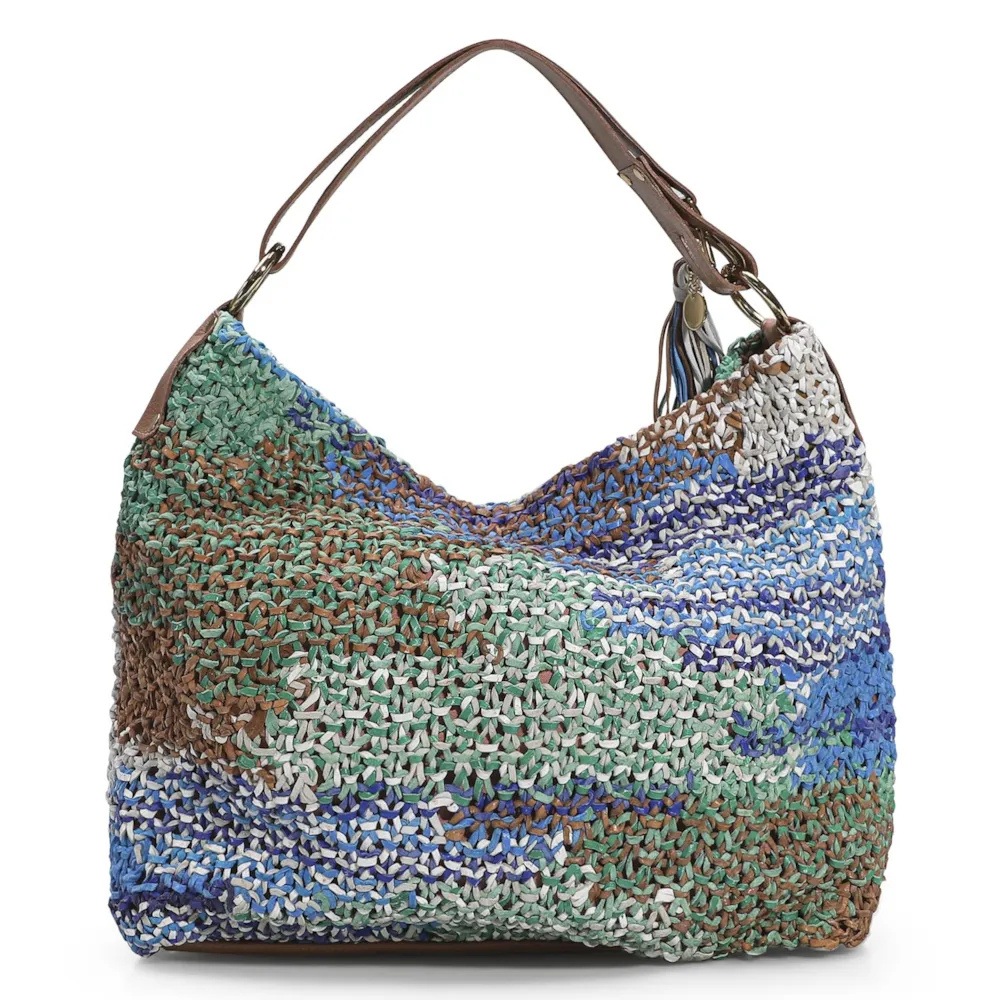 Bolsa Hobo Azul/Caramelo/Verde/Branco - imagem 3