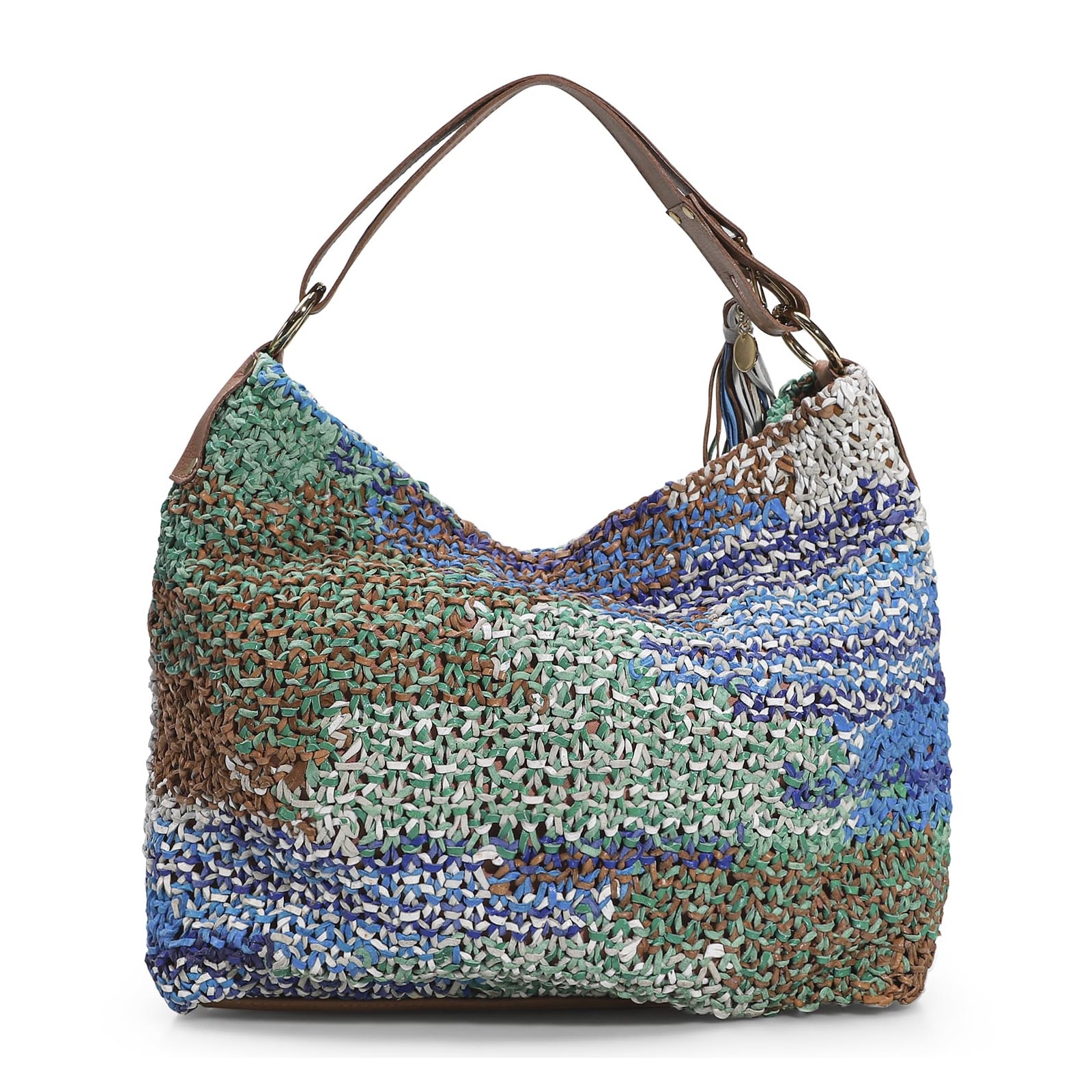 Bolsa Hobo Azul/Caramelo/Verde/Branco