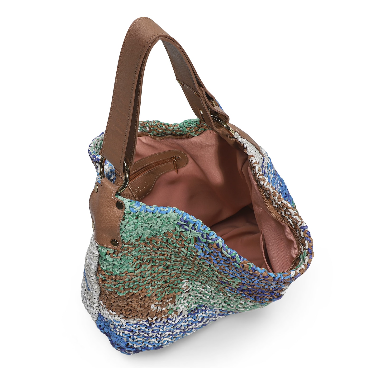 Bolsa Hobo Azul/Caramelo/Verde/Branco