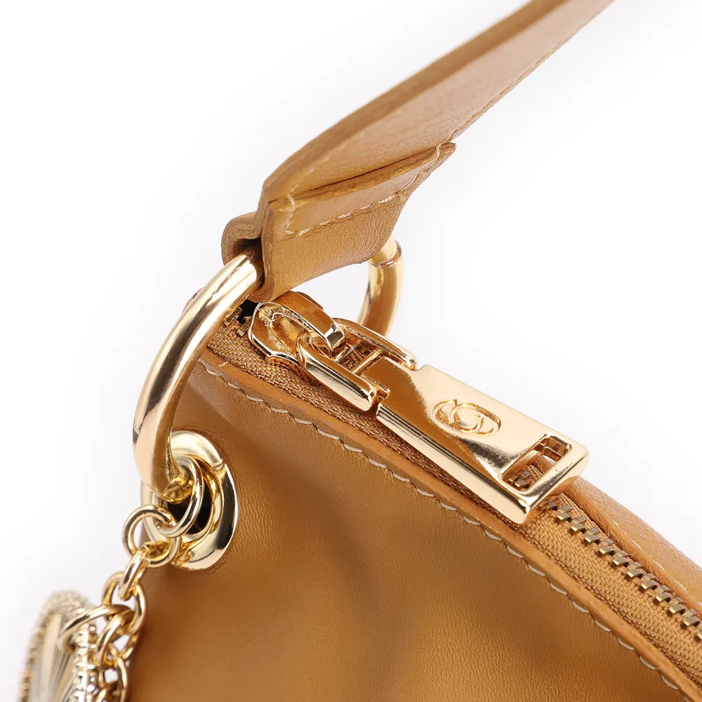 Bolsa Hobo Bag Charm Couro Amarelo - imagem 5